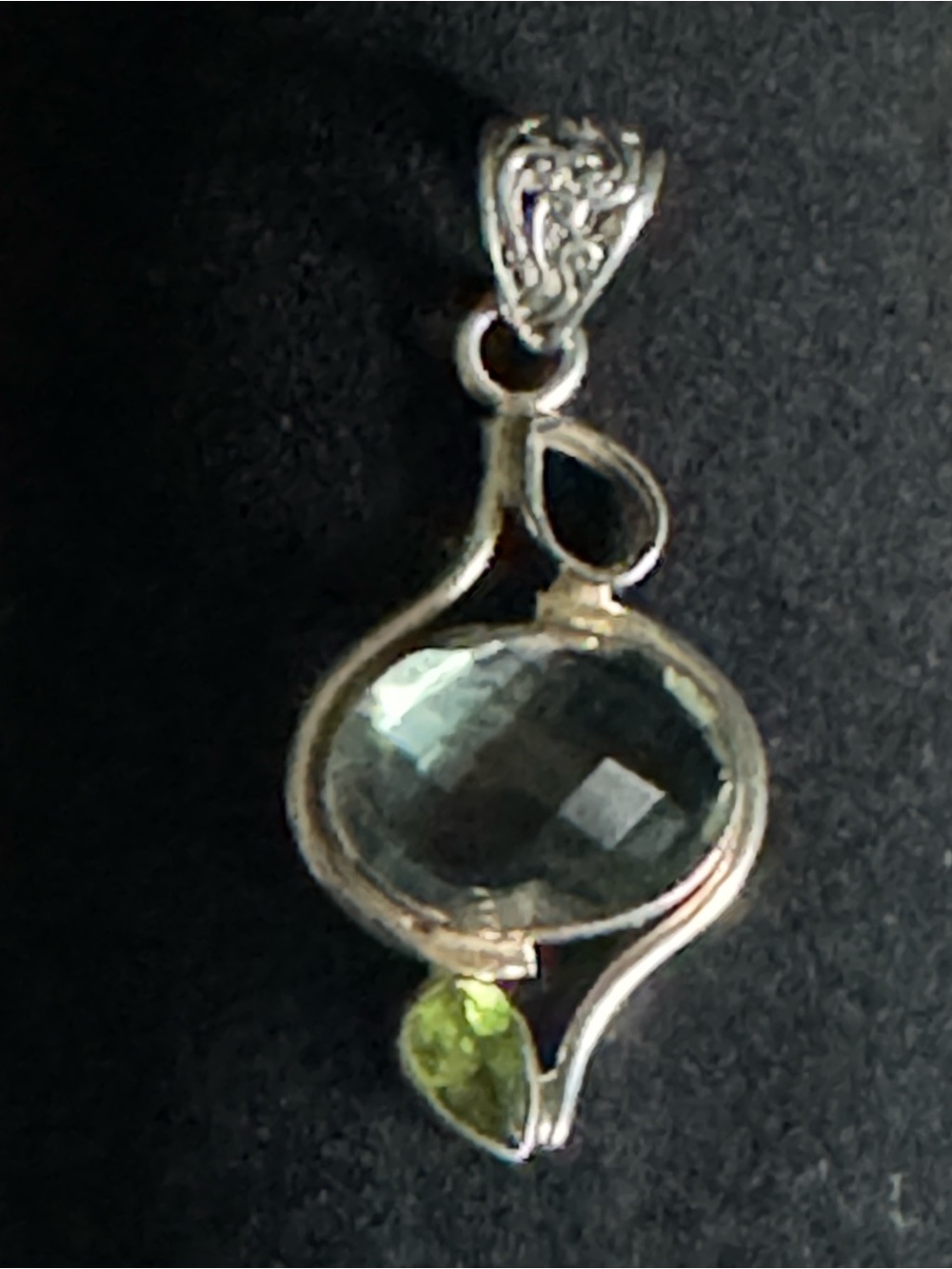 925 Sterling Silver Green Amethyst & Peridot Pendant India